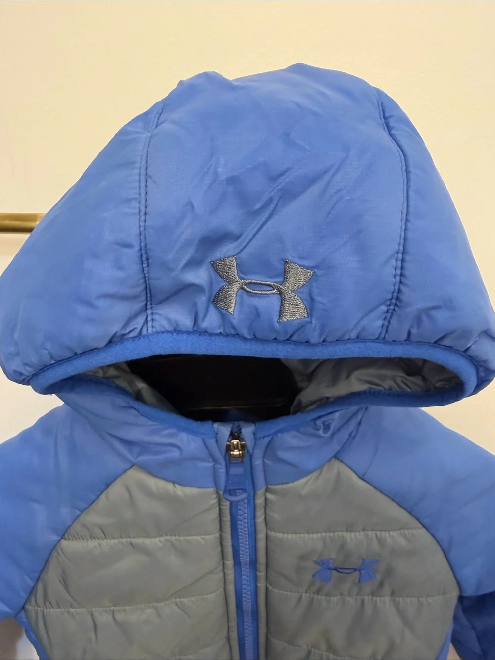 Under Armour Boys' Blue and Gray Hooded Puffer Jacket